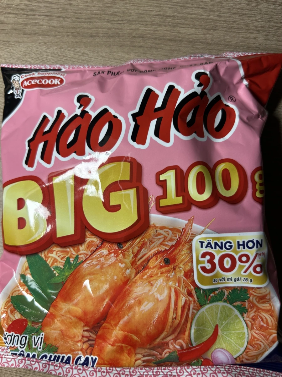 Acecook Hảo Hảo 酸辣蝦味麵 (BIG 100g)