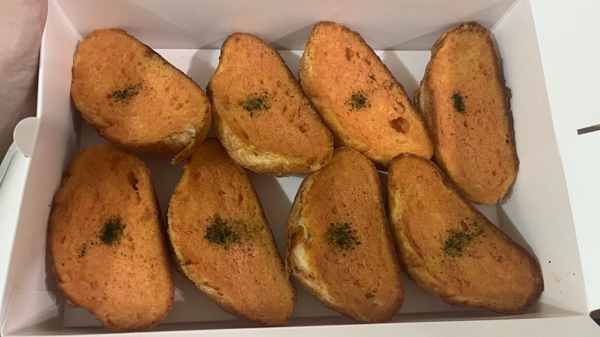 明太子法國麵包切片