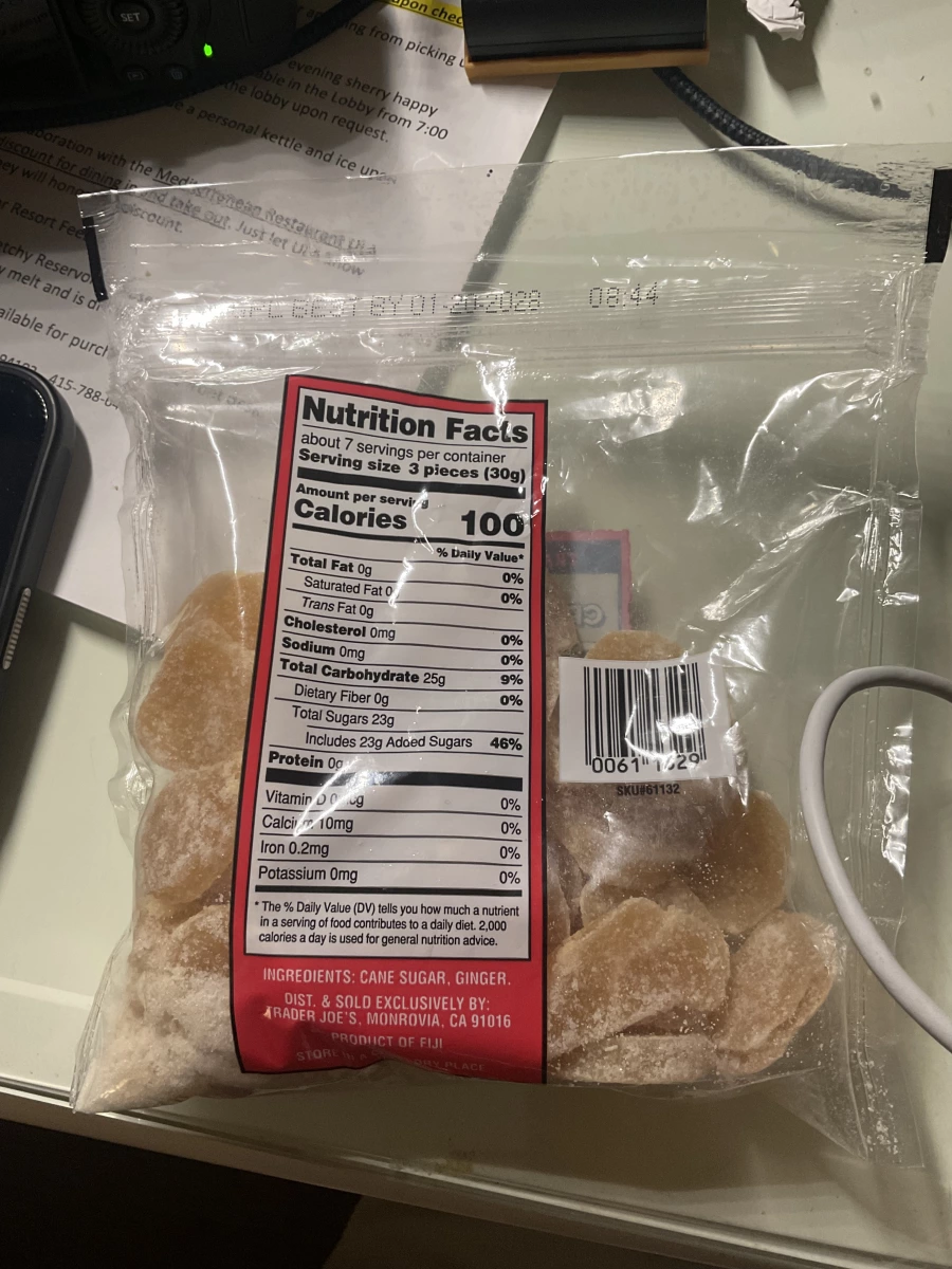 Trader Joe's 糖漬薑片 (Crystallized Candied Ginger Slices)
