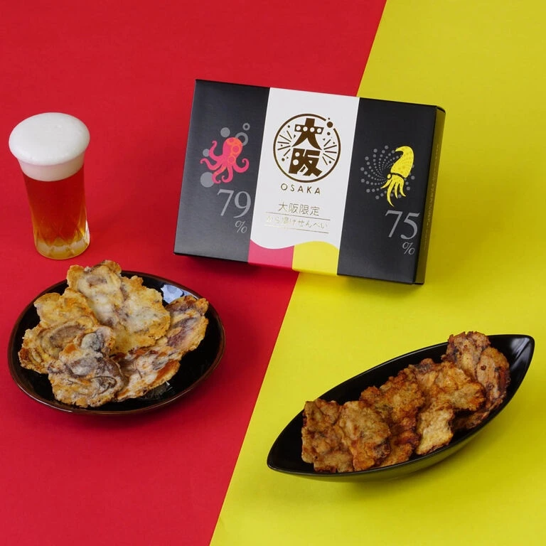 大阪限定炸海鮮仙貝（章魚與魷魚口味）