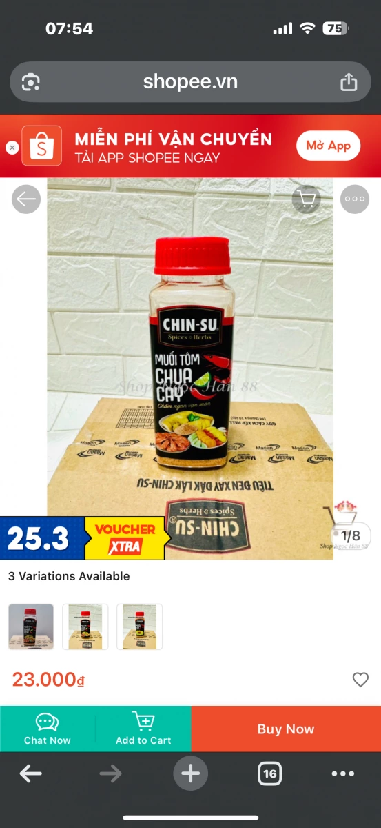 CHIN-SU 酸辣蝦鹽 (CHIN-SU MUỐI TÔM CHUA CAY)