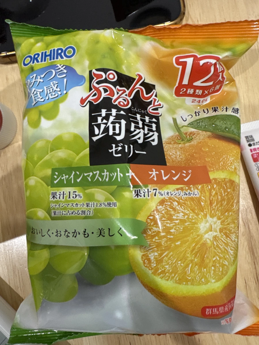 ORIHIRO 蒟蒻果凍（麝香葡萄+柳橙口味）