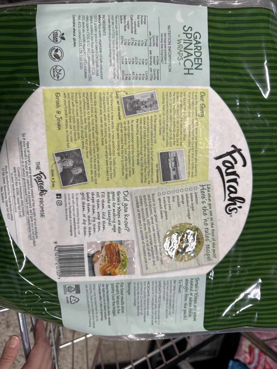 Farrah's 菠菜園捲餅 (Garden Spinach Wraps)