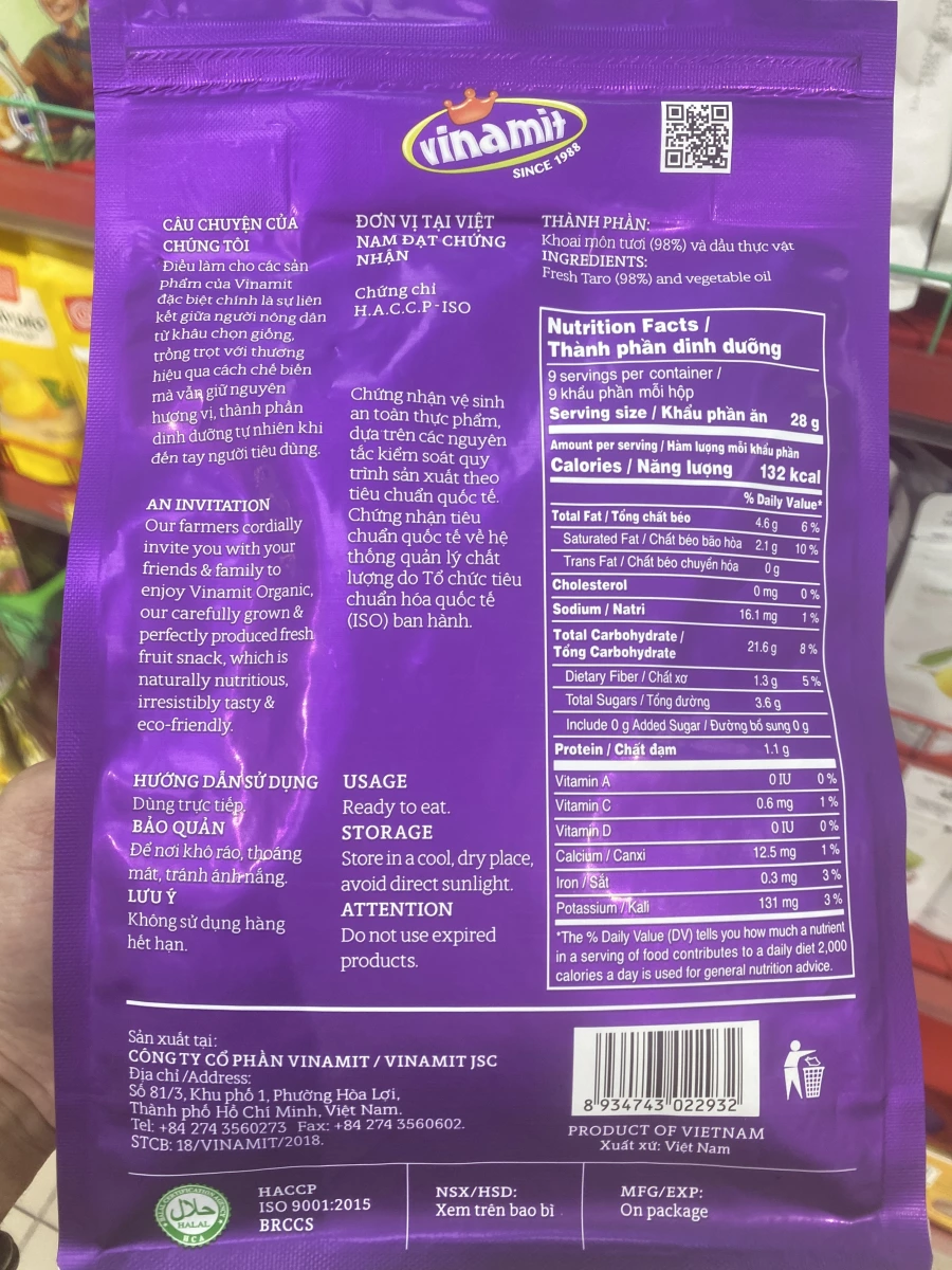 Vinamit 芋頭條 (Taro Chips)