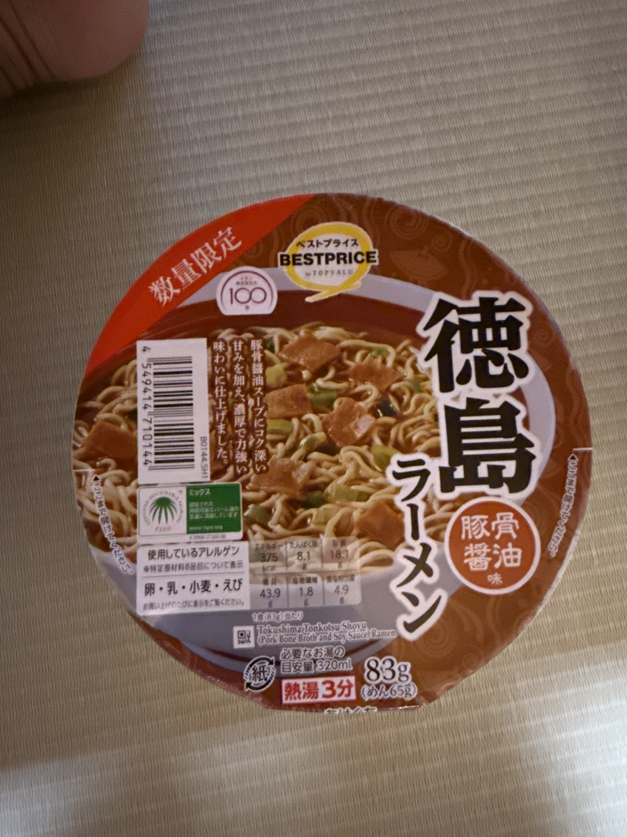 TOPVALU 德島拉麵 豚骨醬油味