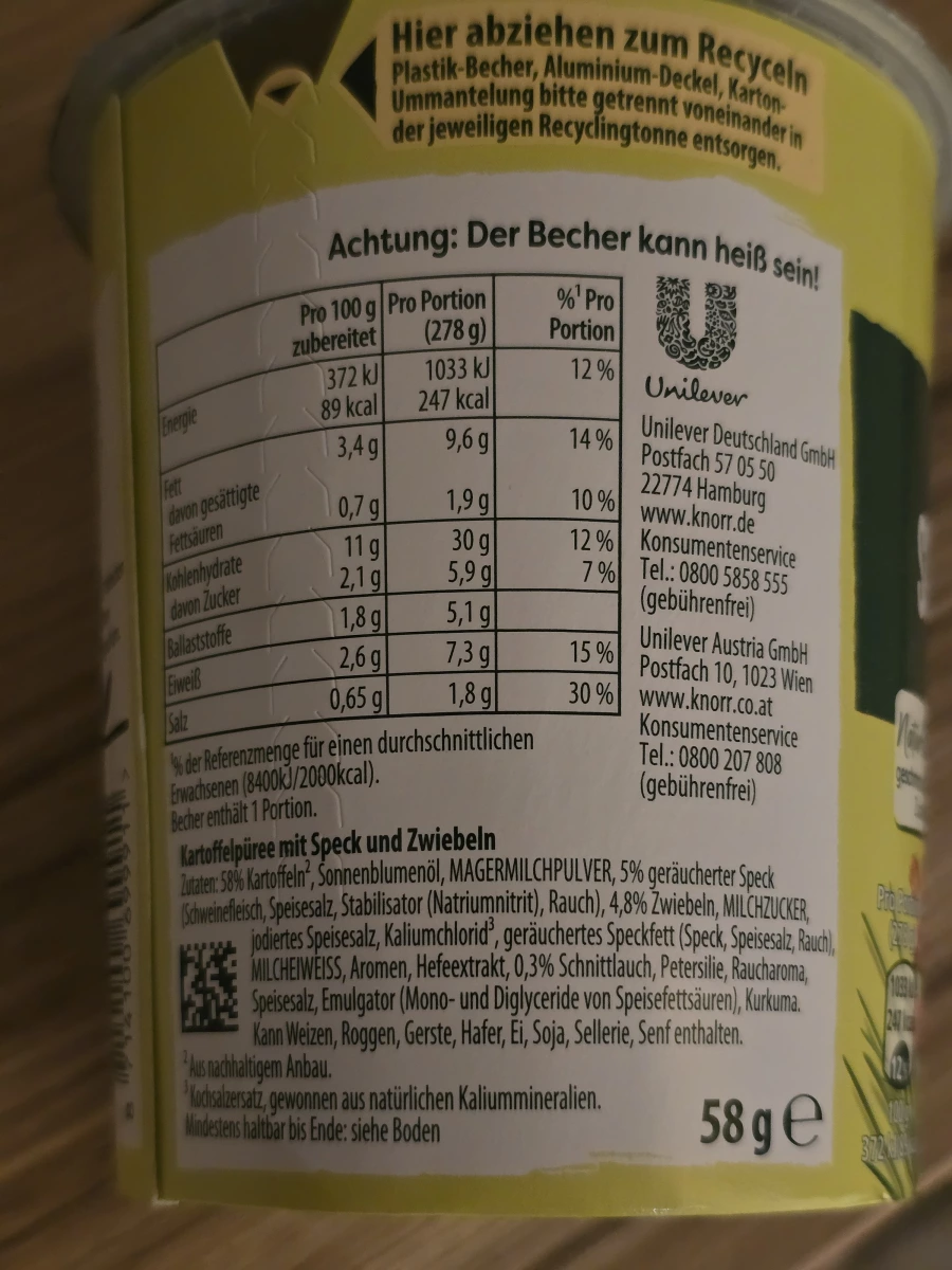 Knorr 培根洋蔥馬鈴薯泥