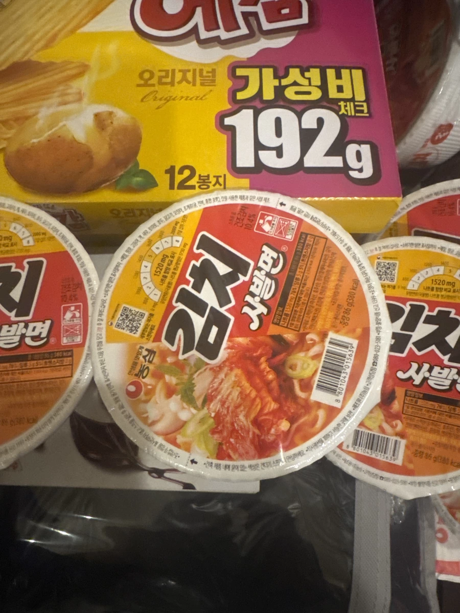 農心泡菜杯麵、農心馬鈴薯零食