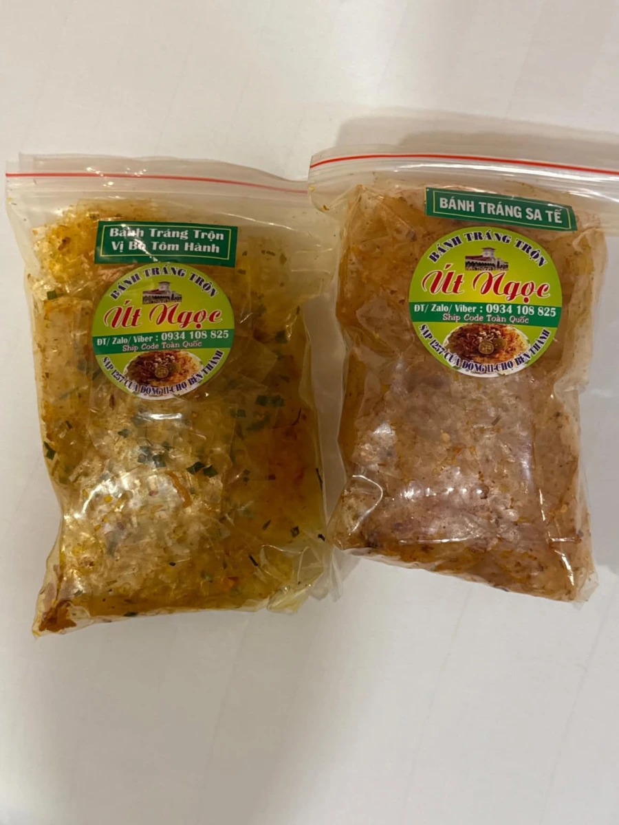 越南牛肉蝦米蔥拌米紙 (Bánh Tráng Trộn Vị Bò Tôm Hành)、越南沙嗲米紙 (Bánh Tráng Sa Tế)