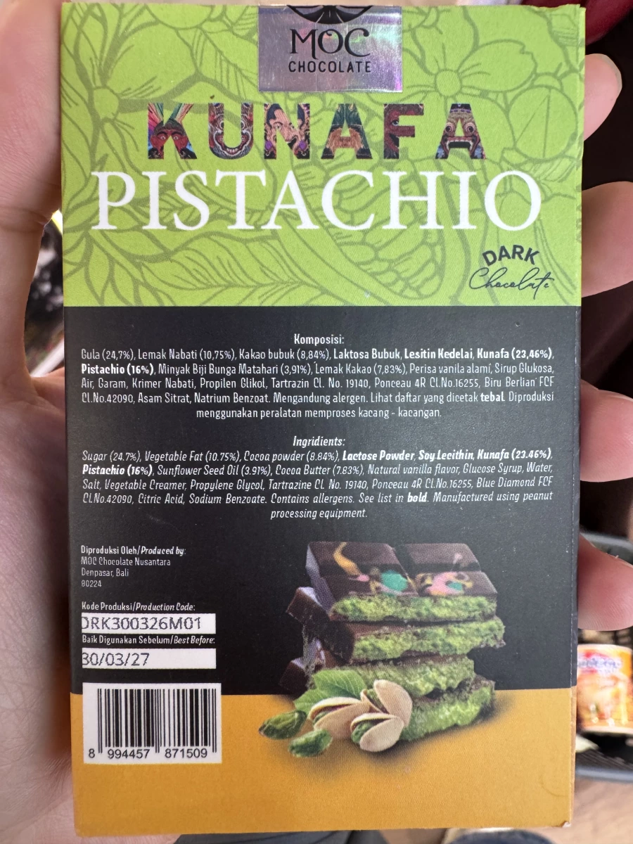 MOC Kunafa Pistachio 黑巧克力