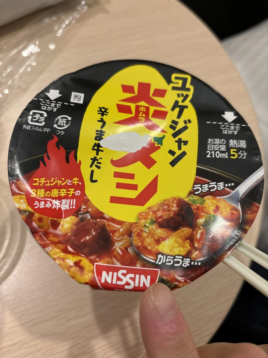 日清炎メシ辣牛肉湯飯