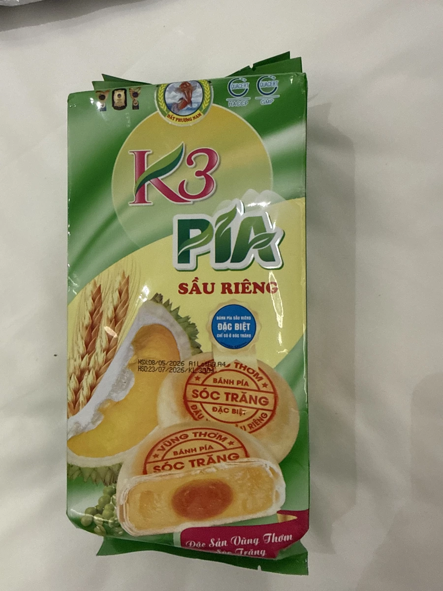 越南 K3 Bánh Pía 榴槤綠豆沙蛋黃餅