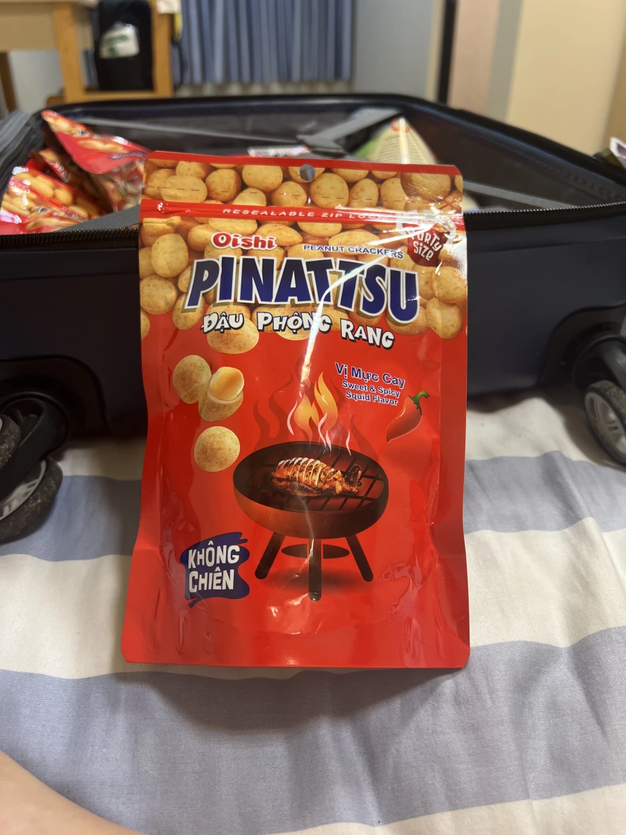 Oishi Pinattsu 辣甜魷魚味花生脆果