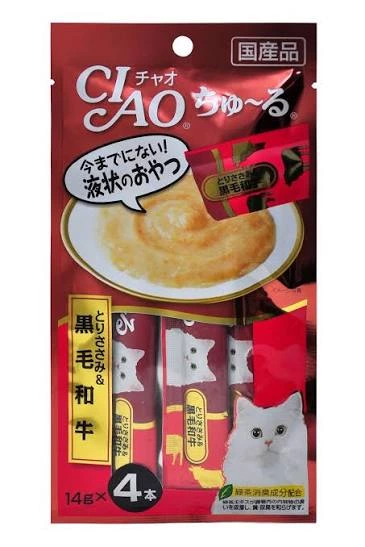 CIAO 啾嚕貓肉泥（雞肉與黑毛和牛口味）
