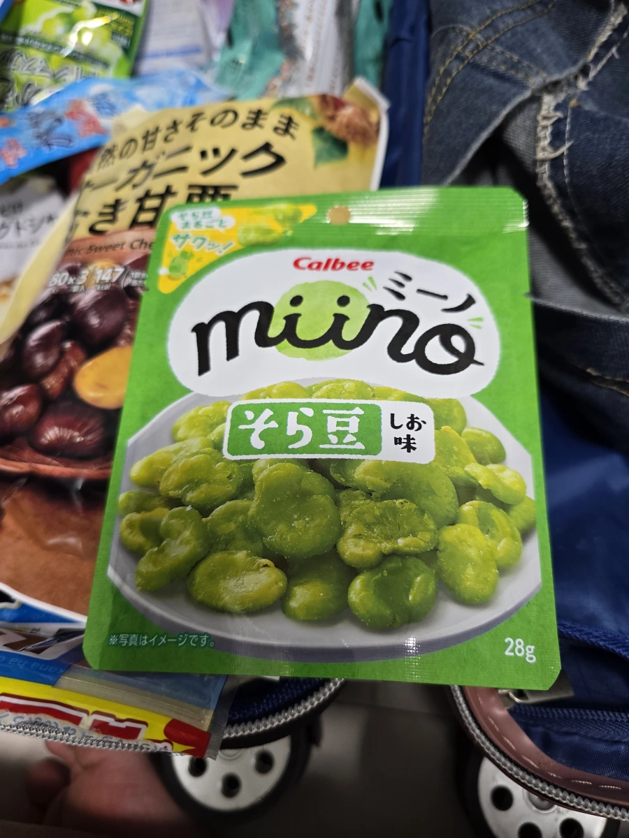 Calbee miino 蠶豆餅乾（鹽味）、日式有機剝皮甘栗