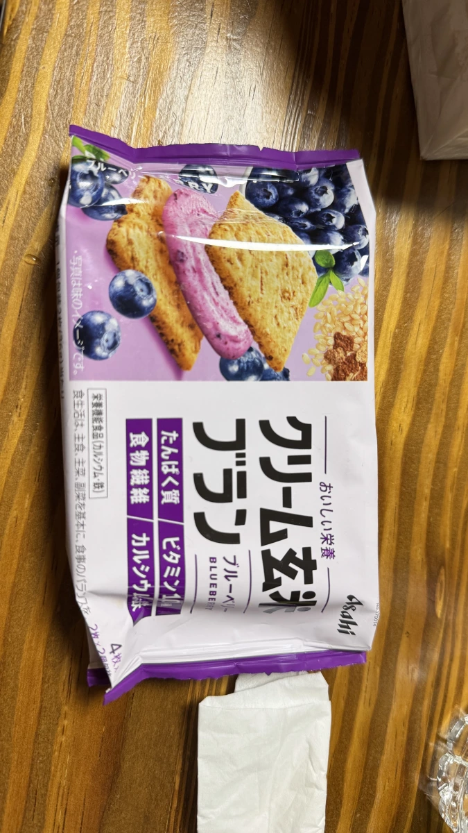 Asahi 奶油玄米麩皮餅乾（藍莓口味）