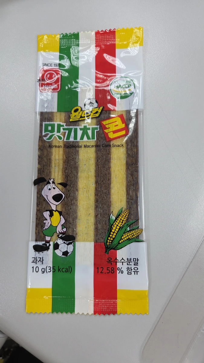 韓國 Hanjin 傳統烤玉米風味餅乾條（맛기차콘）