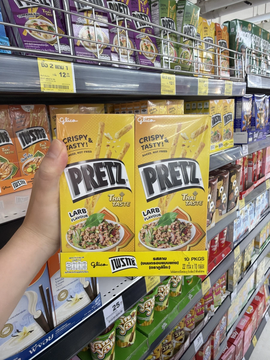 Glico PRETZ 泰國東北酸辣肉碎風味餅乾棒（Larb Flavour）