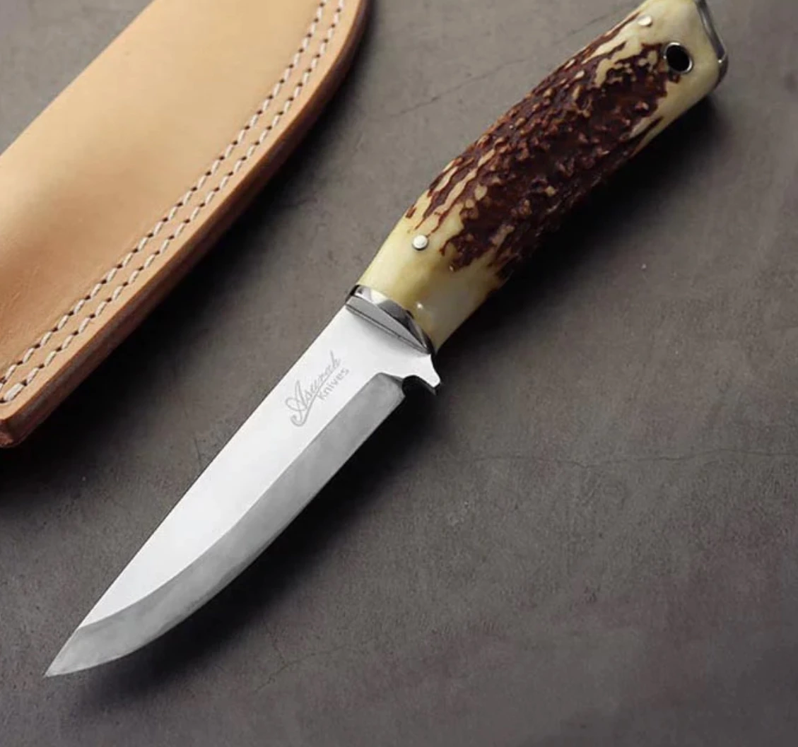 Asgard Knives 獵刀（附皮革刀套與鹿角手柄）