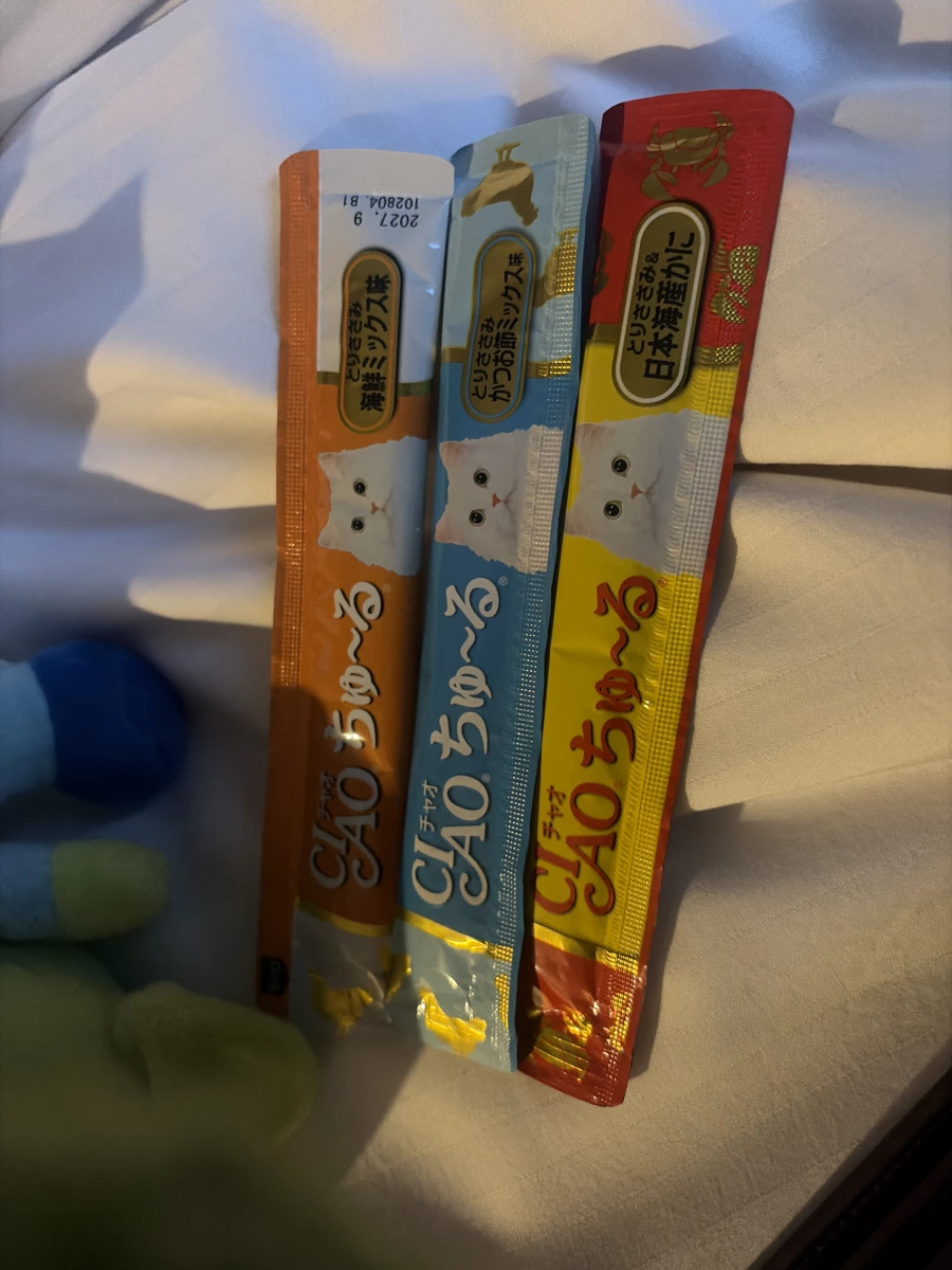 CIAO 啾嚕貓肉泥（雞肉海鮮綜合口味）、CIAO 啾嚕貓肉泥（雞肉柴魚綜合口味）等