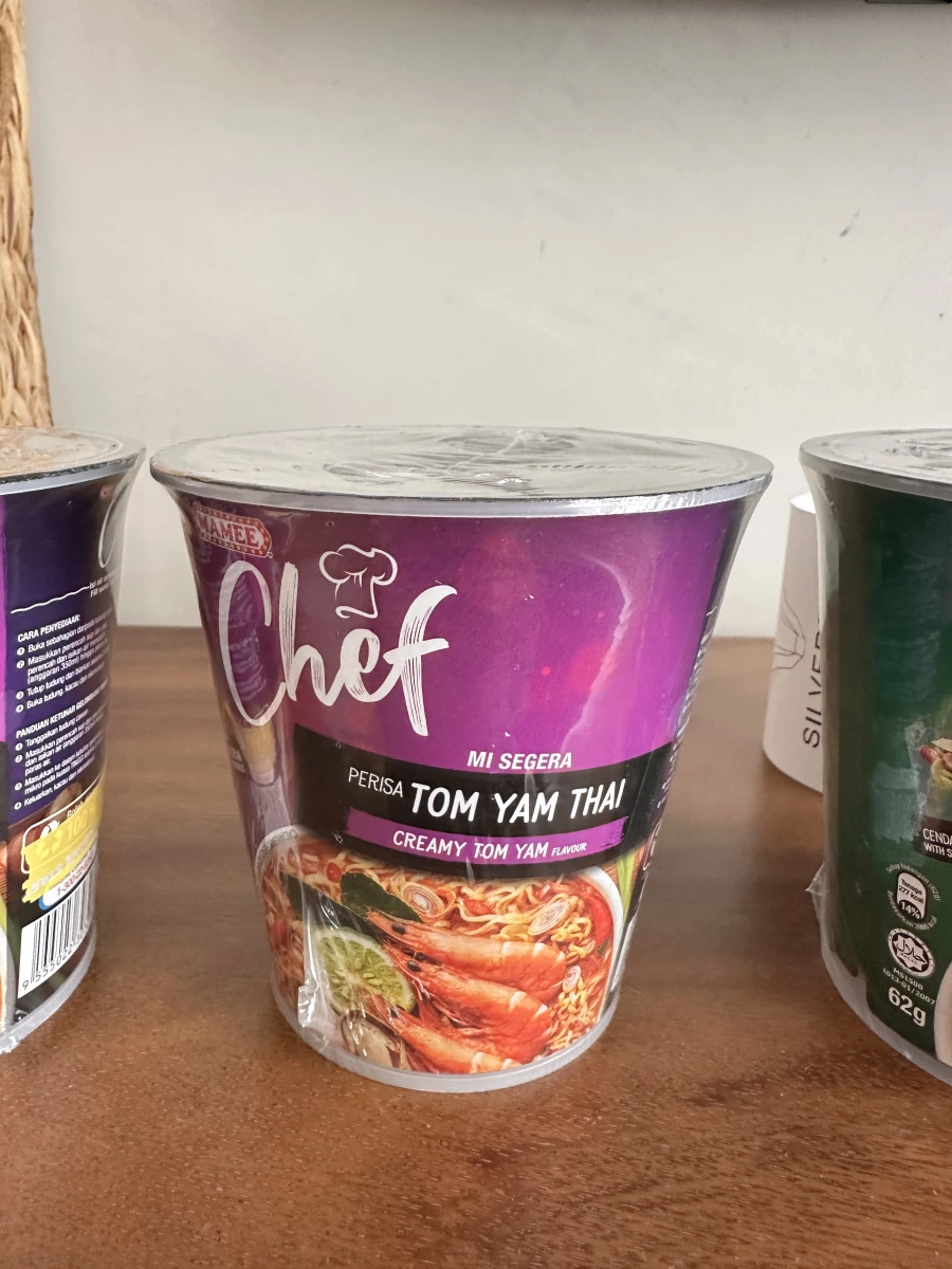 Mamee Chef 泰式酸辣風味杯麵、Mamee Chef 香菇風味杯麵等