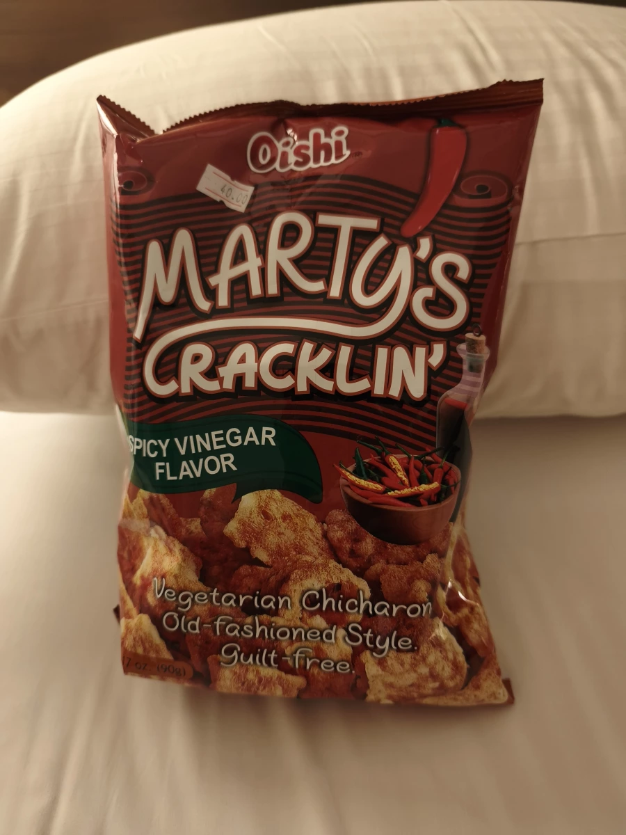 Oishi Marty's Cracklin' 素食炸豬皮風味脆片（香辣醋味）