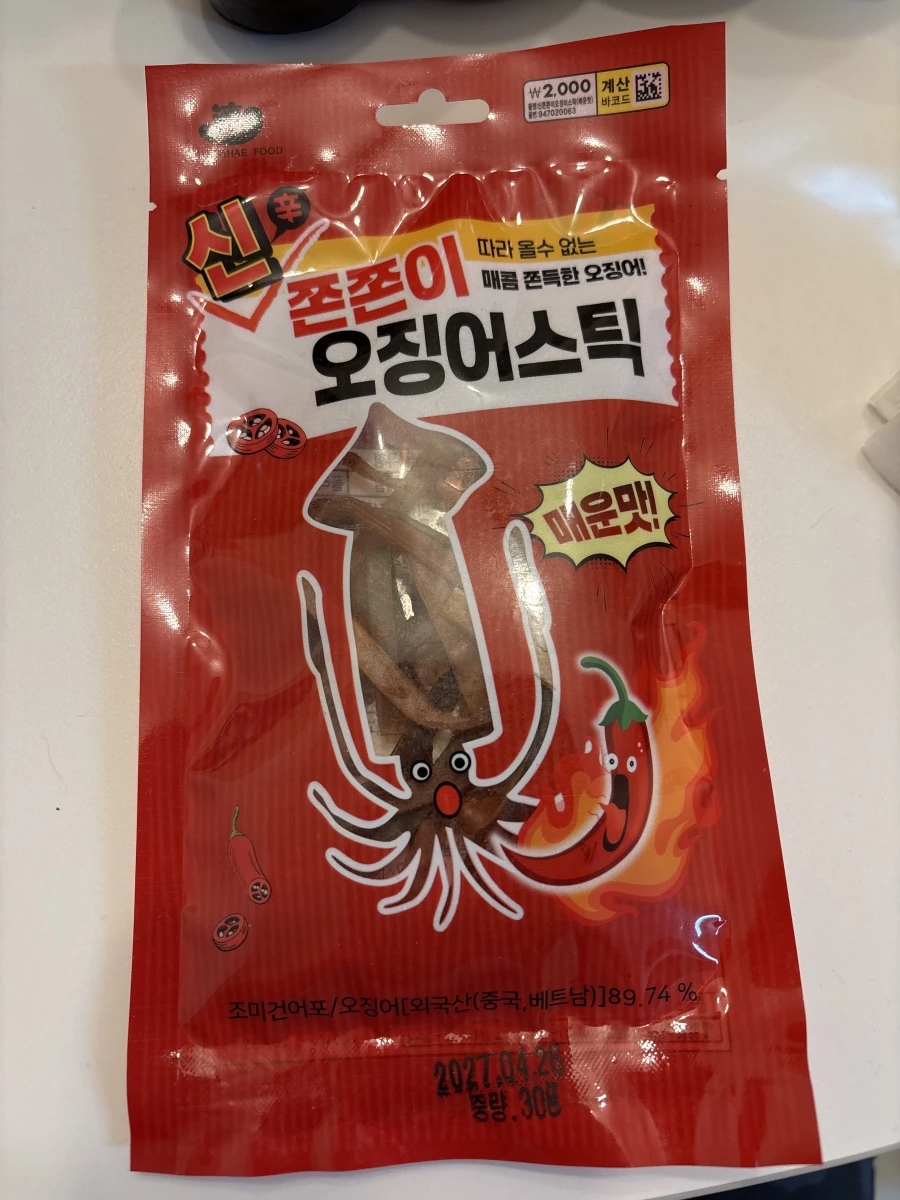 韓國辣味魷魚絲條