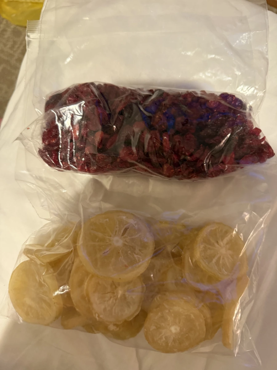 乾燥蔓越莓、乾燥檸檬片