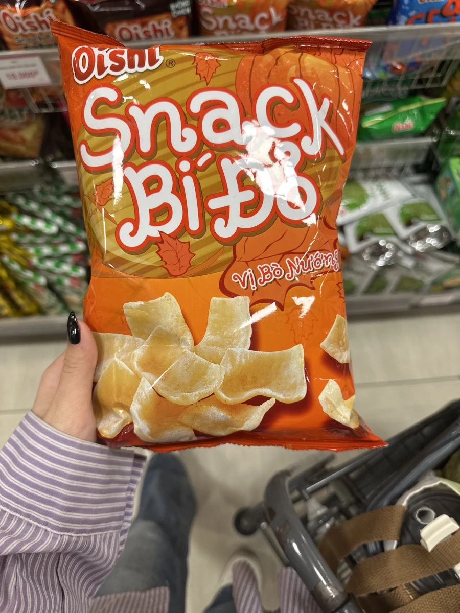 Oishi 烤牛肉味南瓜餅乾 (Snack Bí Đỏ Vị Bò Nướng)
