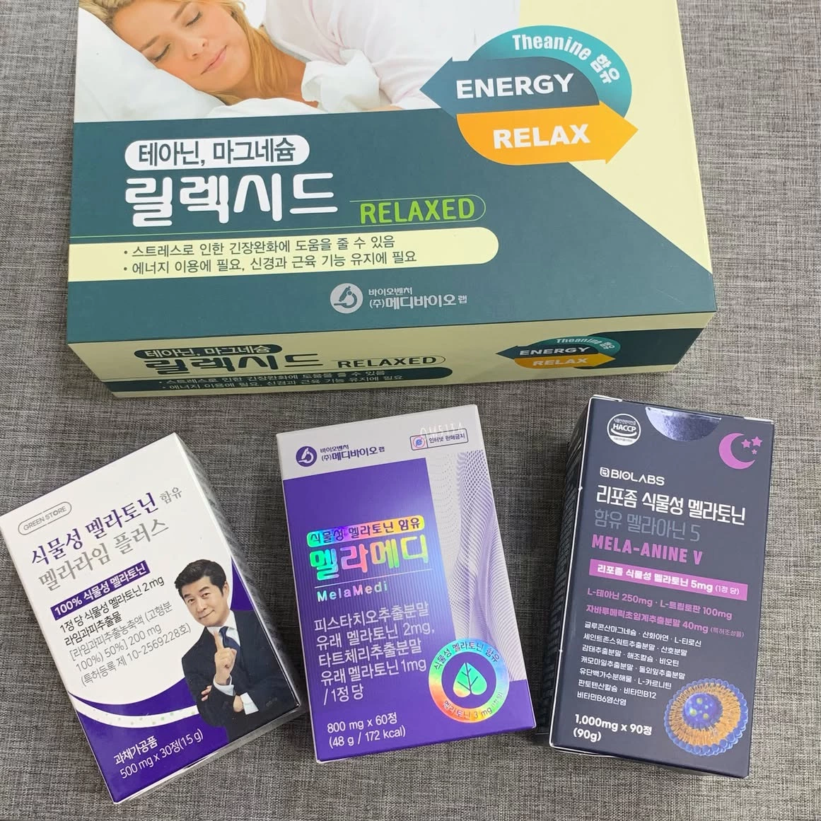 Medi Bio Lab RELAXED 舒壓錠、Green Store Mela-Line Plus 植萃褪黑激素等