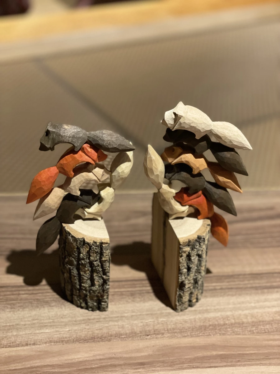 帶樹皮木雕裝飾品