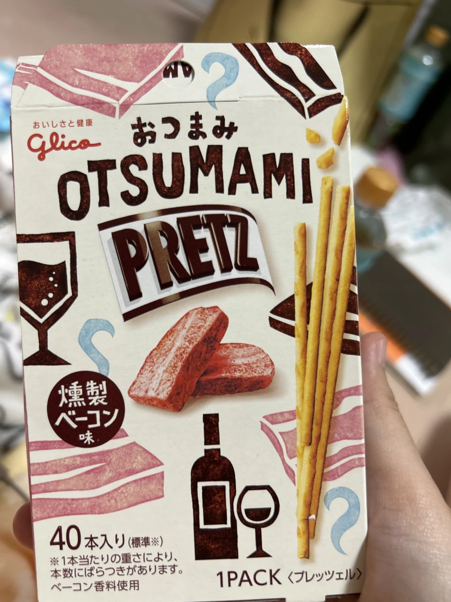 Glico OTSUMAMI PRETZ 燻製培根味餅乾棒