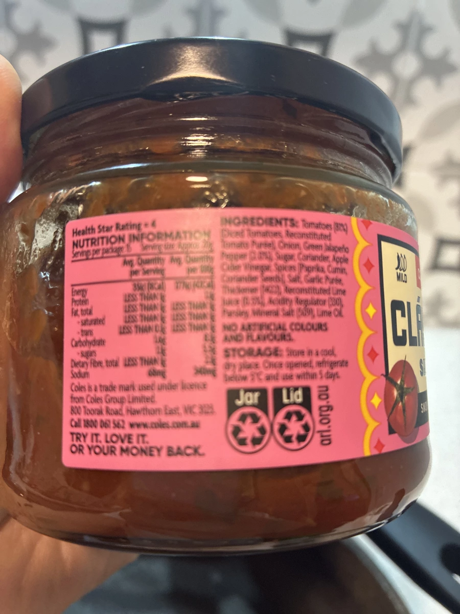 Coles 經典莎莎醬 (Coles Clásico Salsa)