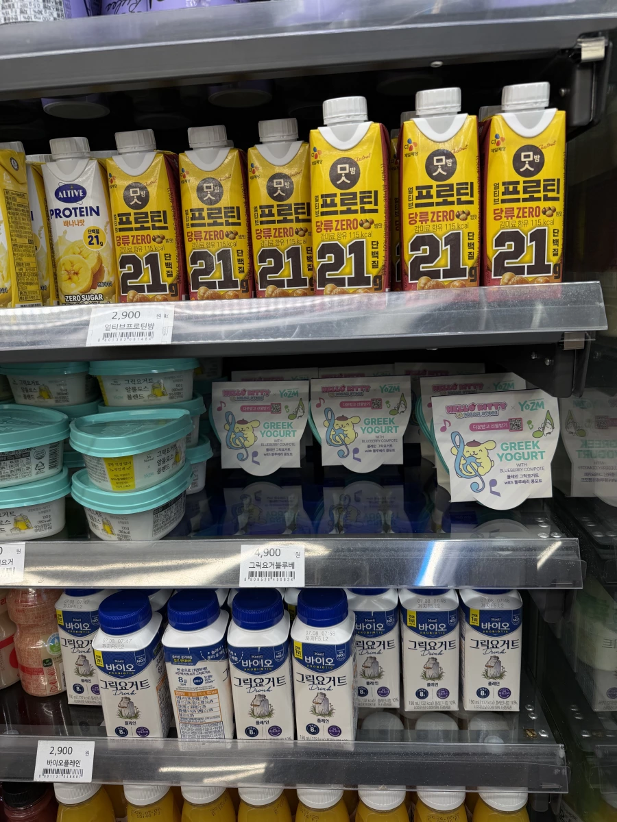 韓國 CJ 蛋白質乳飲品、YOZM 希臘優格杯等