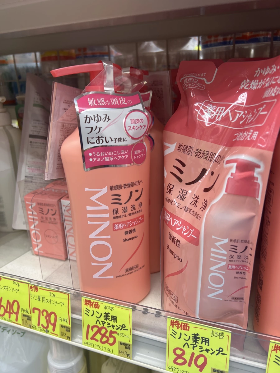 MINON 藥用保濕洗髮精（瓶裝）、MINON 藥用保濕洗髮精（補充包）