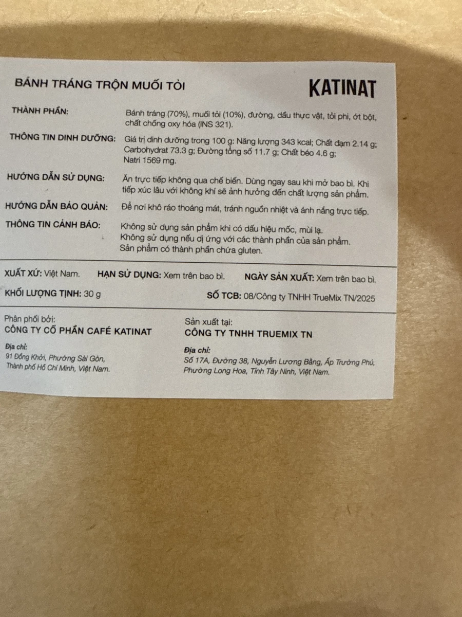 KATINAT 蒜香鹽味拌米紙 (Bánh Tráng Trộn Muối Tỏi)