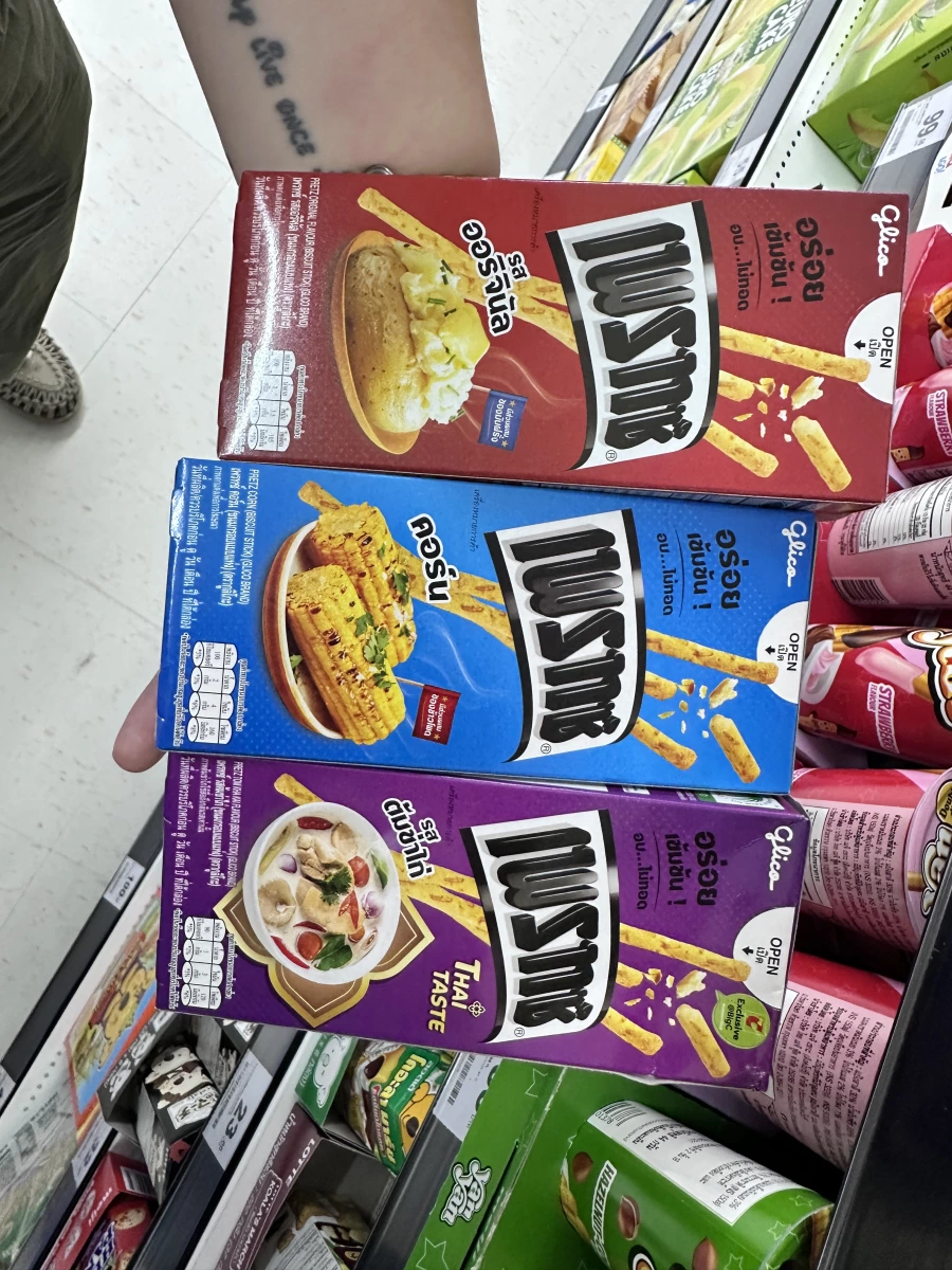 泰國 Glico Pretz 百力滋餅乾棒（原味/紅色）、泰國 Glico Pretz 百力滋餅乾棒（玉米口味/藍色）等