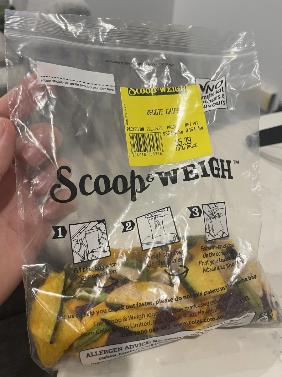 Coles Scoop & Weigh 綜合蔬菜脆片