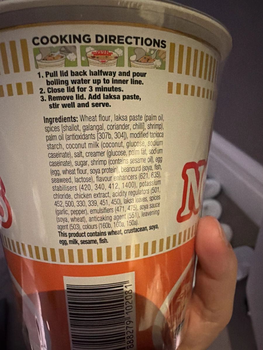 日清叻沙味杯麵 (Nissin Cup Noodles Laksa Flavor)
