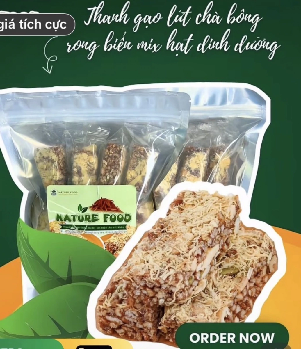 越南肉鬆海苔糙米堅果棒 (Thanh gạo lứt chà bông)