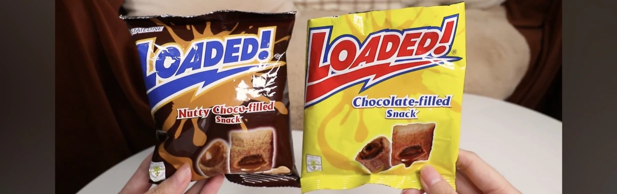 LOADED! 堅果巧克力夾心零食 (Nutty Choco-filled Snack)、LOADED! 巧克力夾心零食 (Chocolate-filled Snack)
