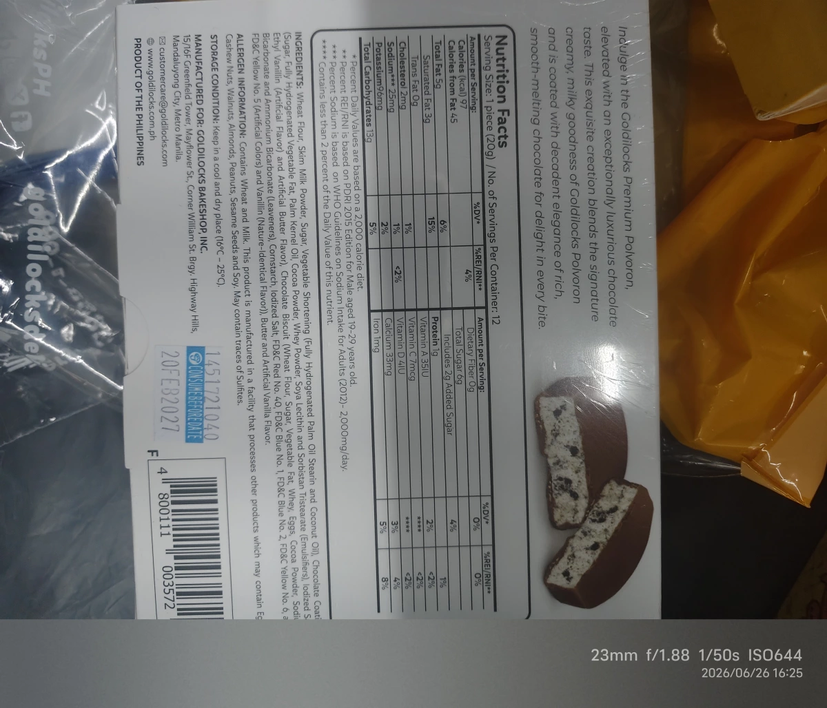 Goldilocks 巧克力波普隆甜點 (Premium Polvoron Luxe Choco)