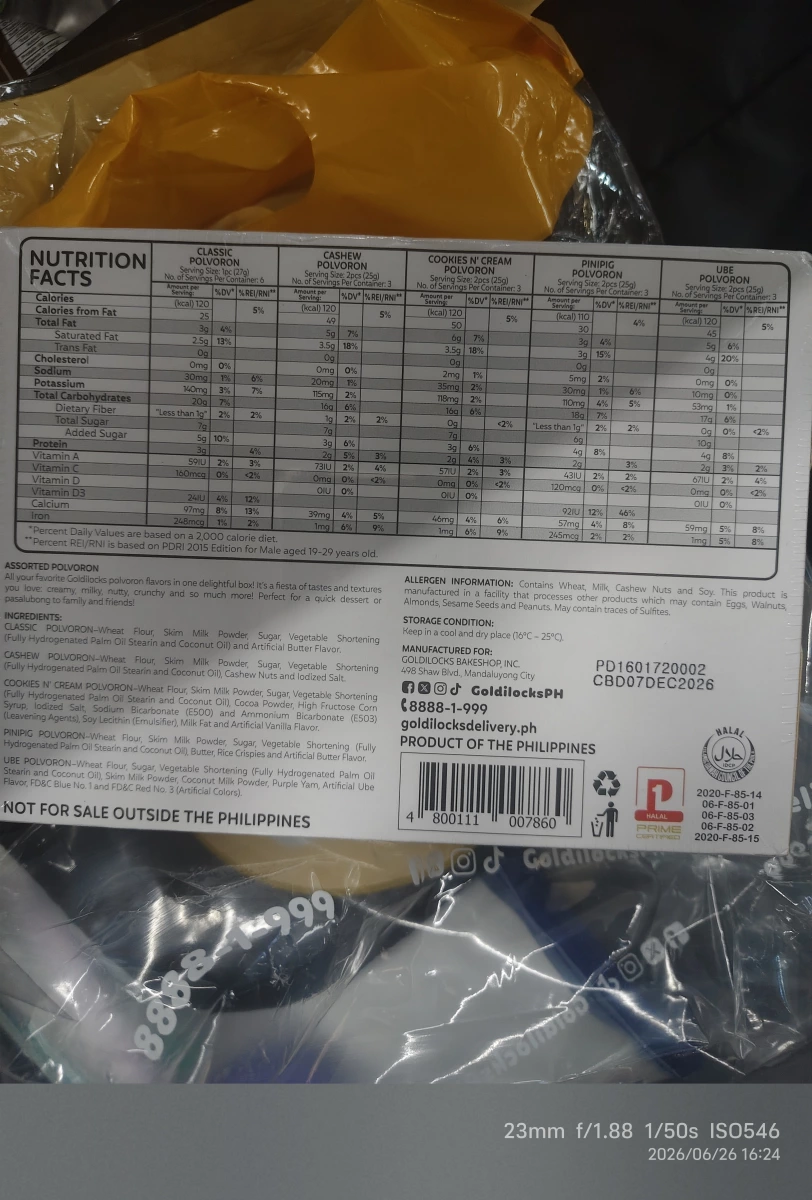 Goldilocks Polvoron Assorted (菲律賓綜合酥餅)
