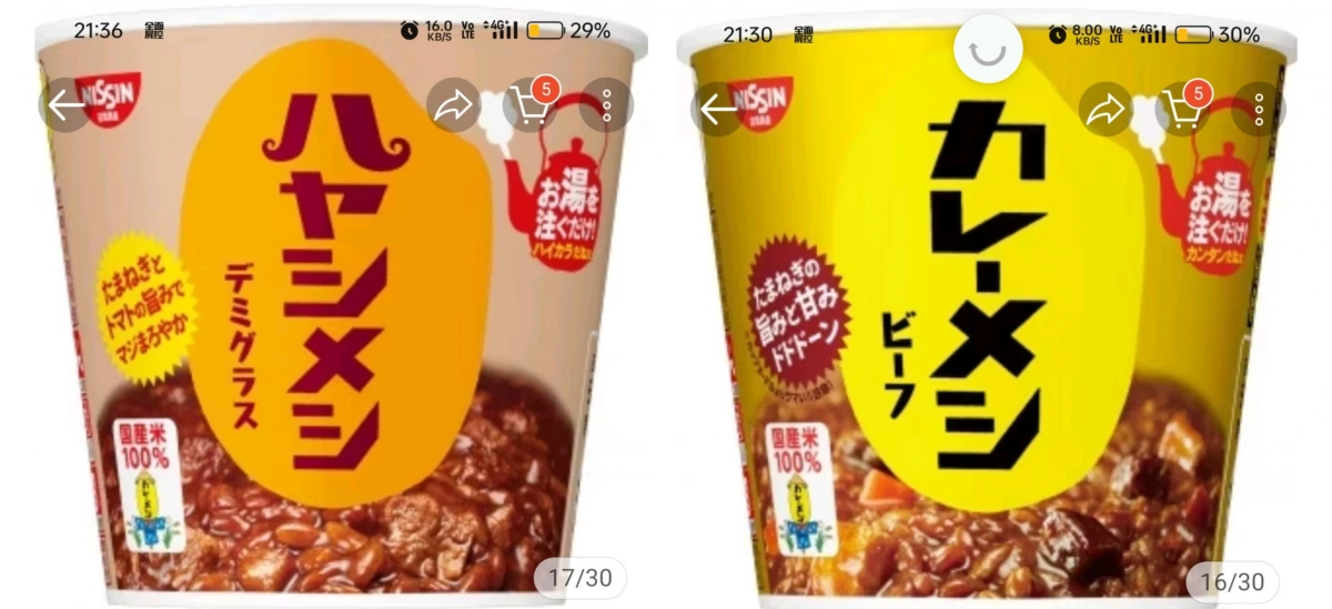 日清 Hayashi Meshi 歐風牛肉燴飯、日清 Curry Meshi 牛肉咖哩飯