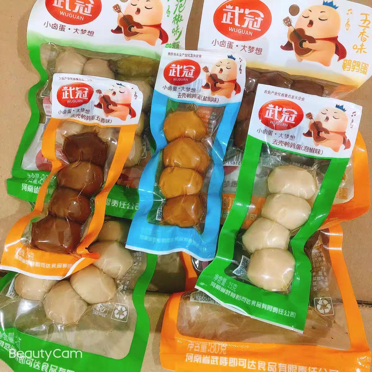 武冠去殼鵪鶉蛋系列（五香、鹽焗、泡椒味）