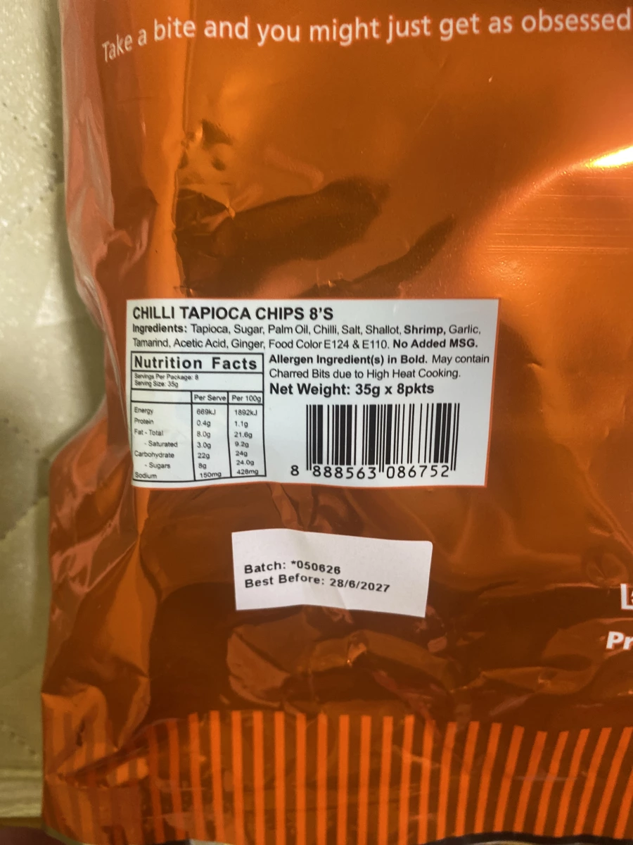 辣椒木薯片 (Chilli Tapioca Chips)