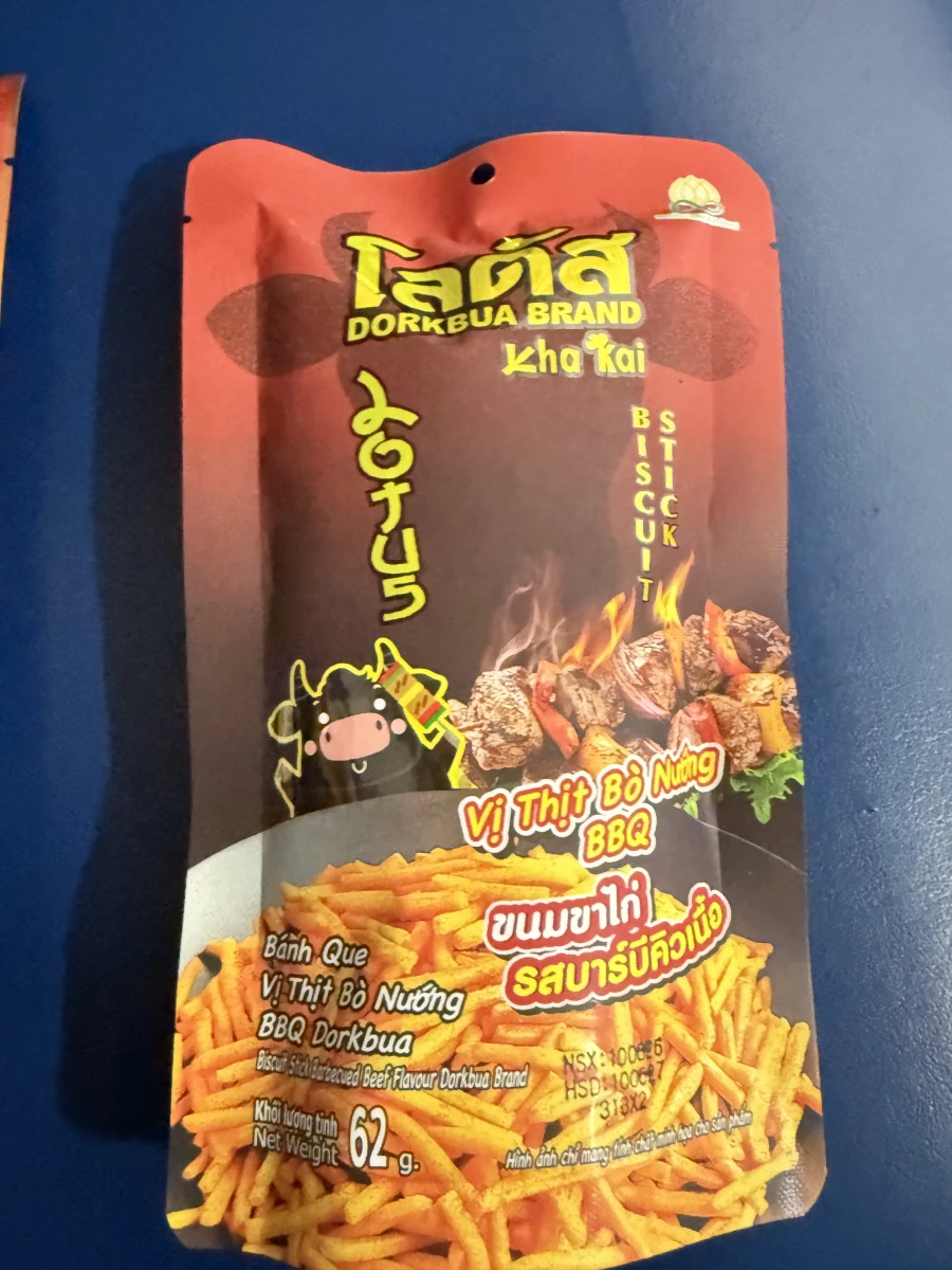 Dorkbua 泰國蓮花餅乾棒（BBQ牛肉味）