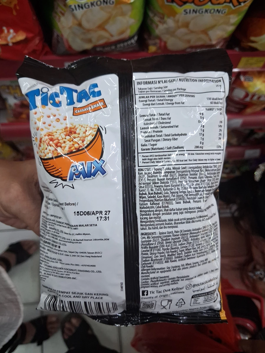 Dua Kelinci Tic Tac Cassava Snack (Mix口味)