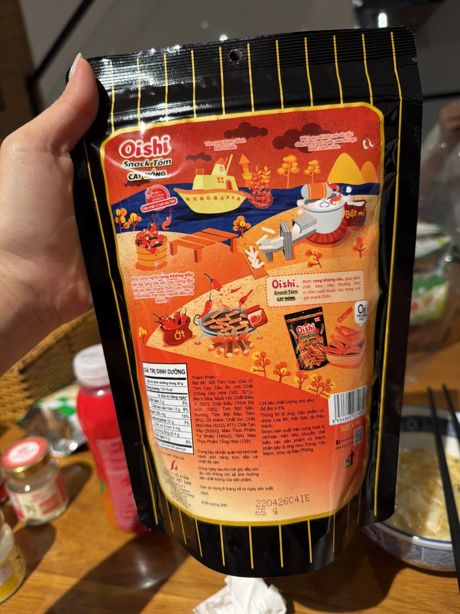 Oishi 辣味蝦條 (Snack Tôm Cay Nồng)