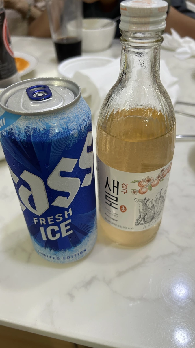 Cass 啤酒 (Cass Fresh Ice)、Saero 杏桃燒酒 (Saero Apricot Soju)
