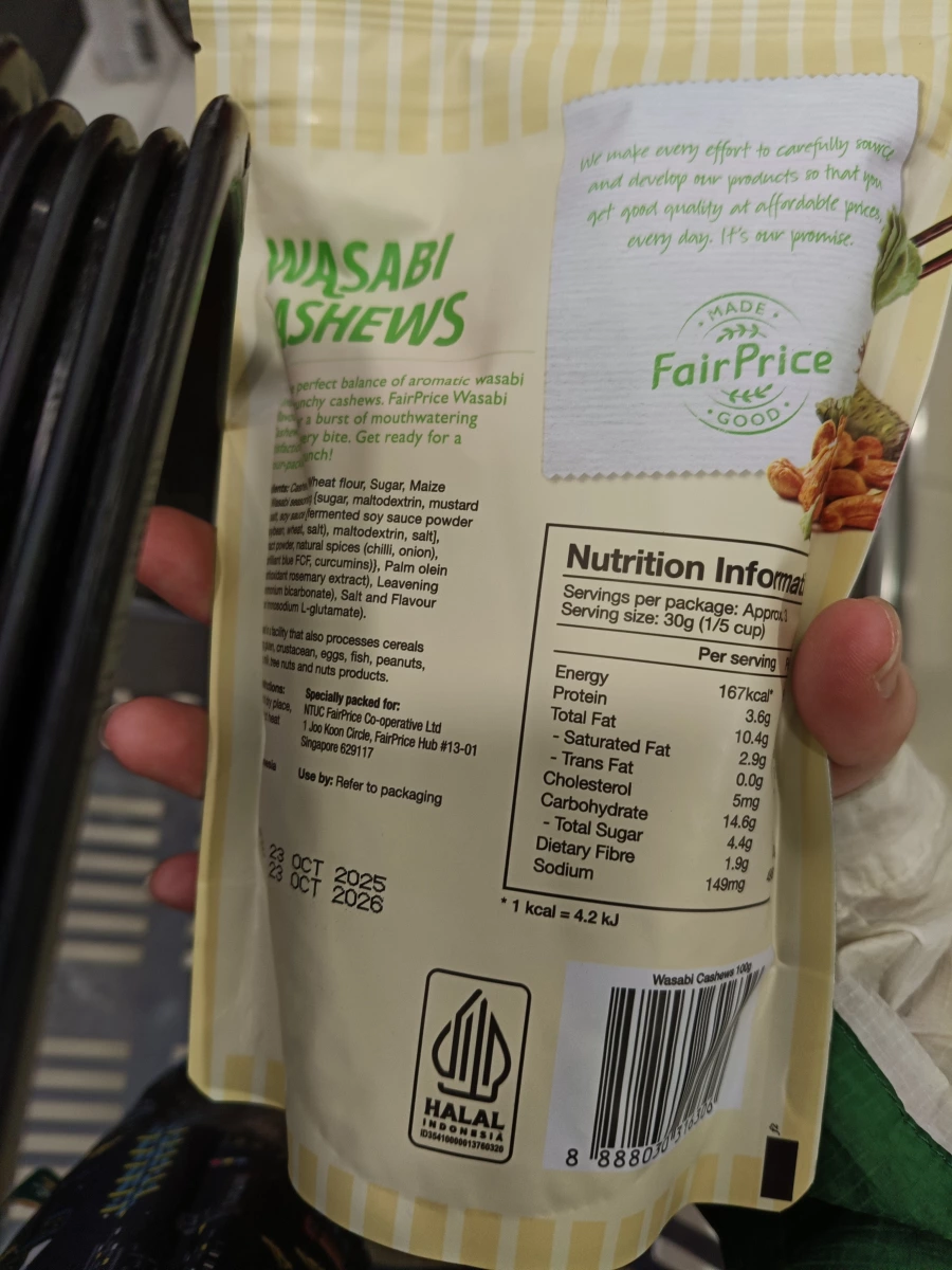 FairPrice 芥末腰果 (Wasabi Cashews)